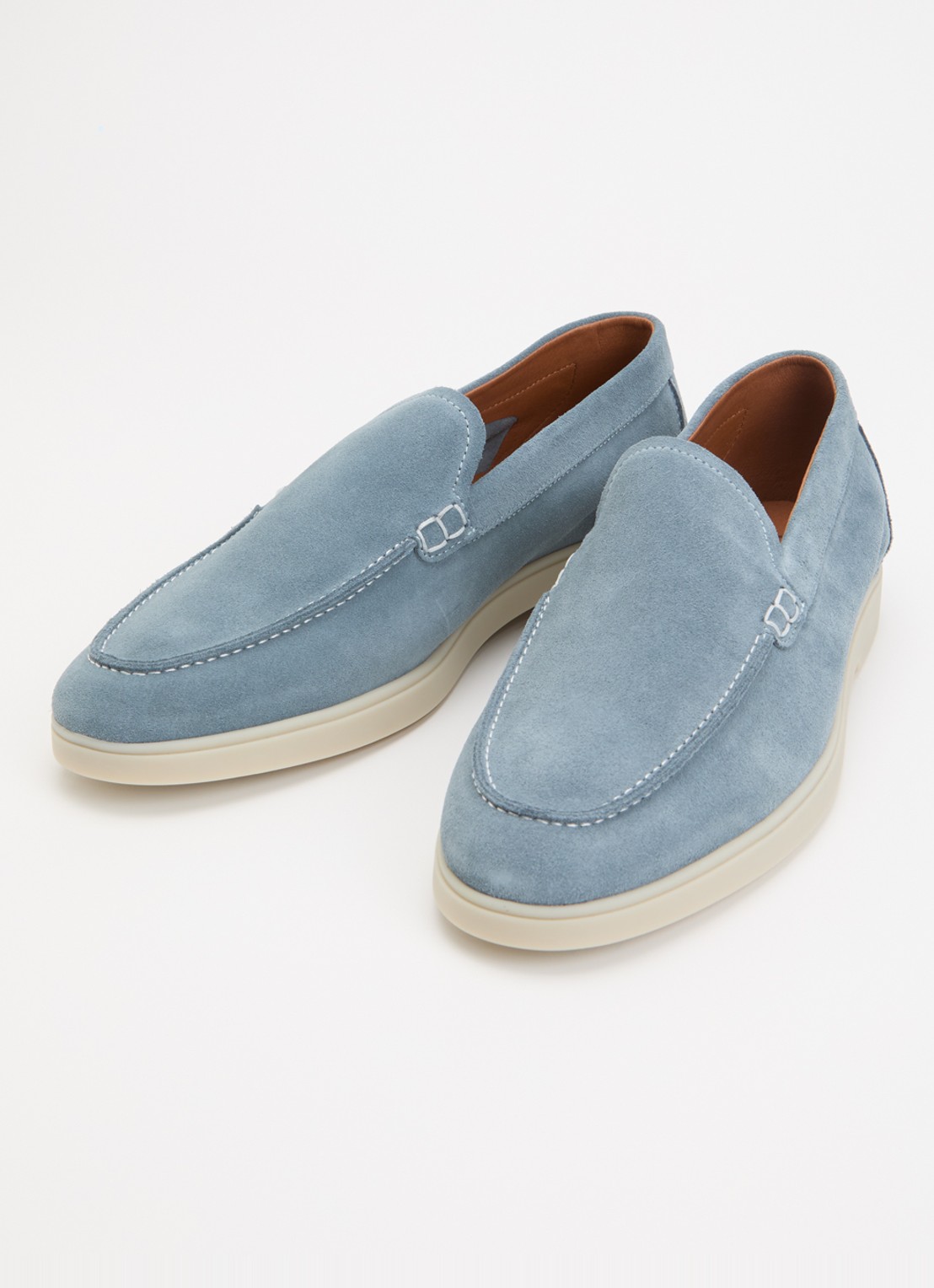 Dune London Boltman loafer van leer - detail 2 lichtblauw