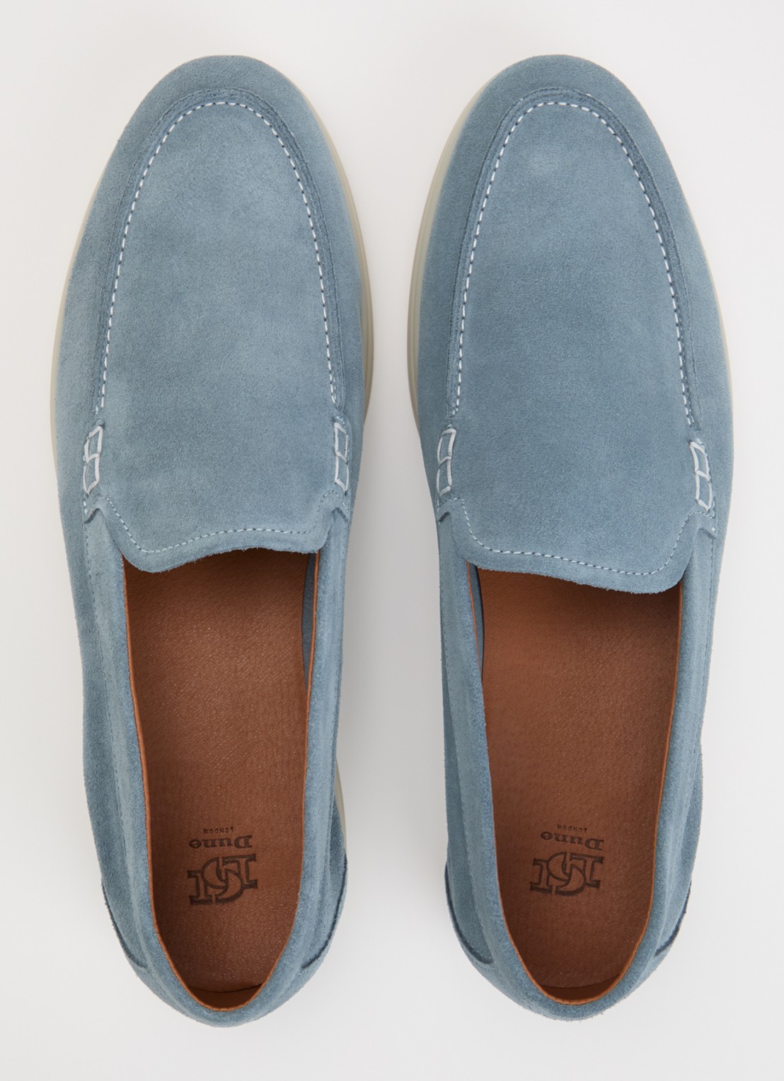 Dune London Boltman loafer van leer - detail 3 lichtblauw