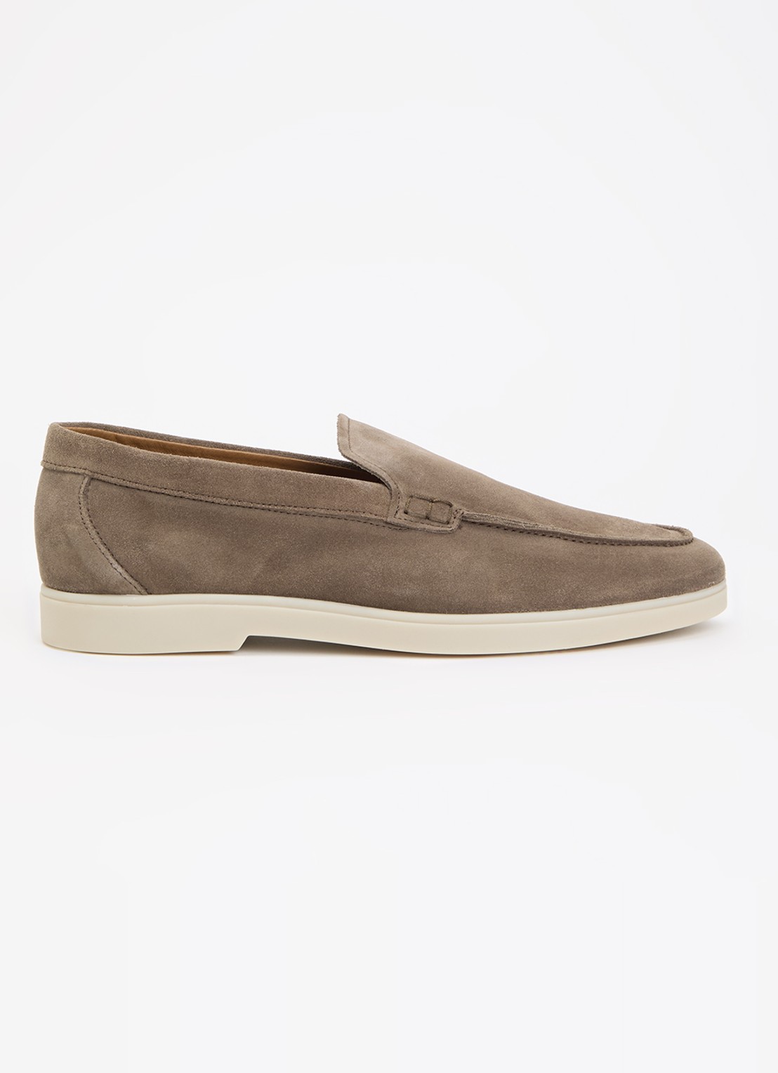 Dune London Boltman loafer van leer - voorkant 4 taupe