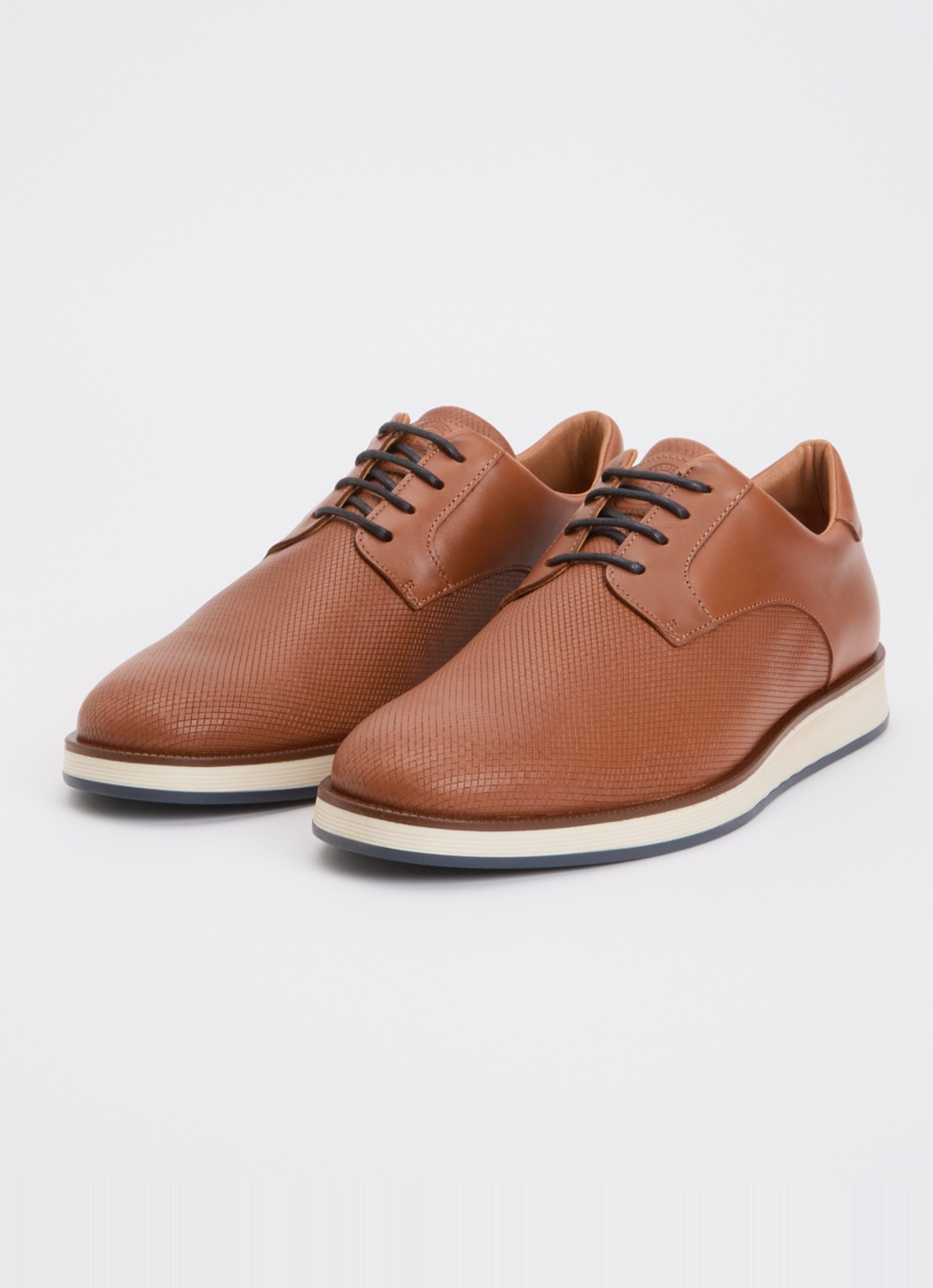 Dune London Bow veterschoen van leer  - detail 3 cognac