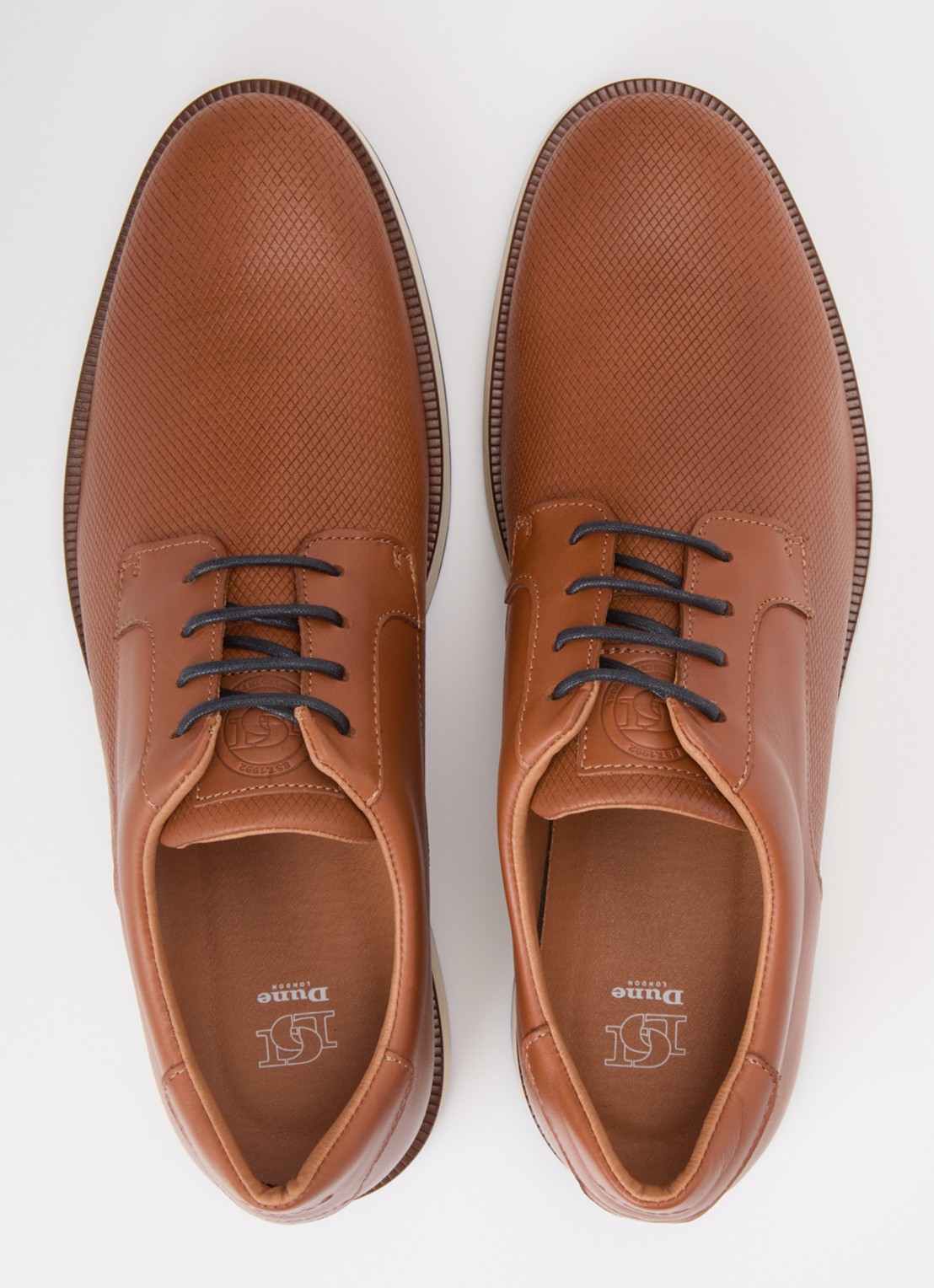 Dune London Bow veterschoen van leer  - detail 4 cognac