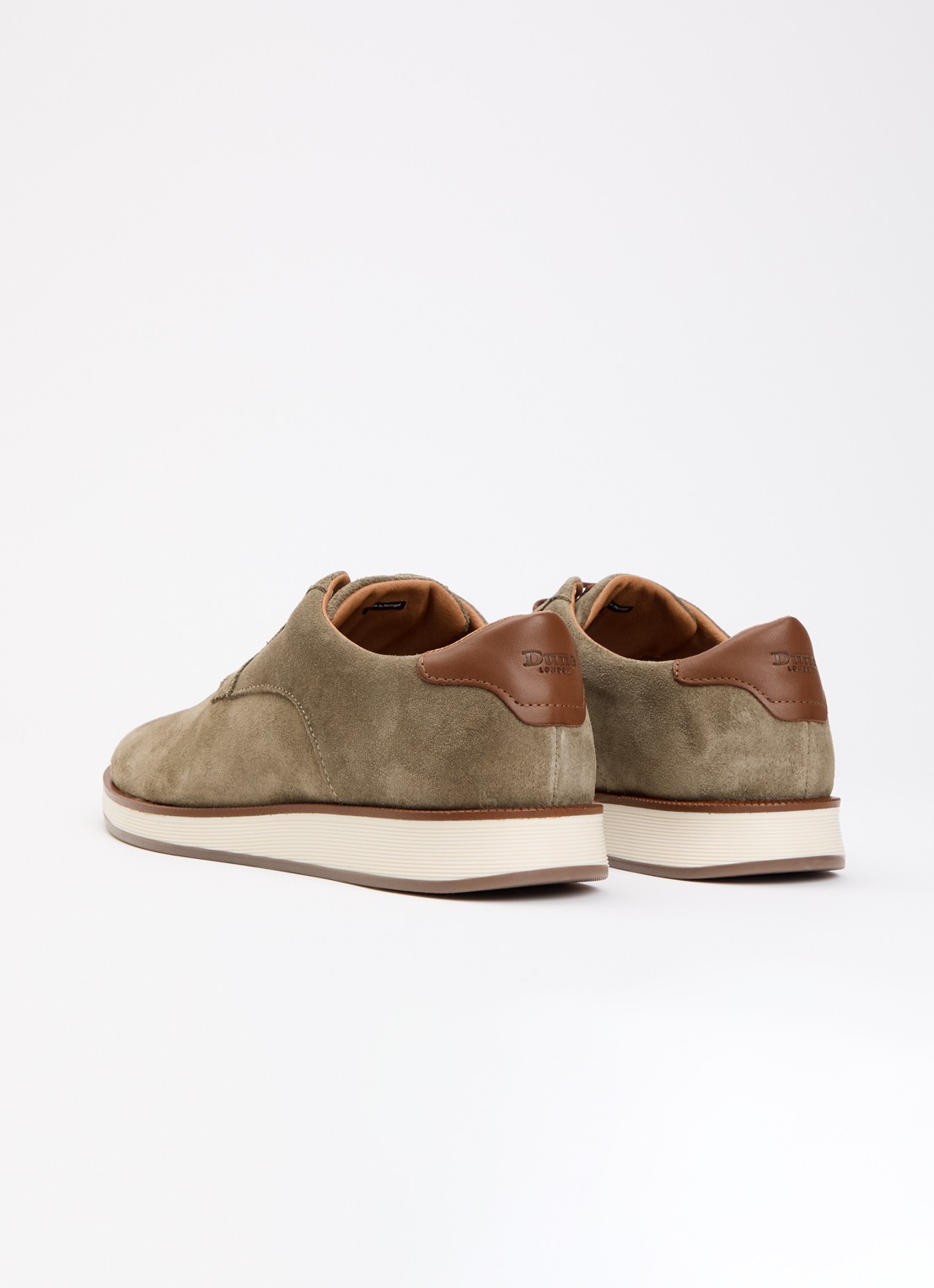 Dune London Bow veterschoen van leer  - achterkant 5 bronsgroen