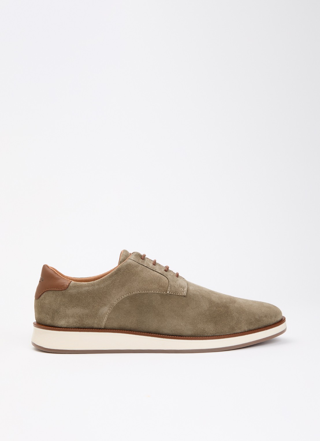 Dune London Bow veterschoen van leer  - voorkant 4 bronsgroen