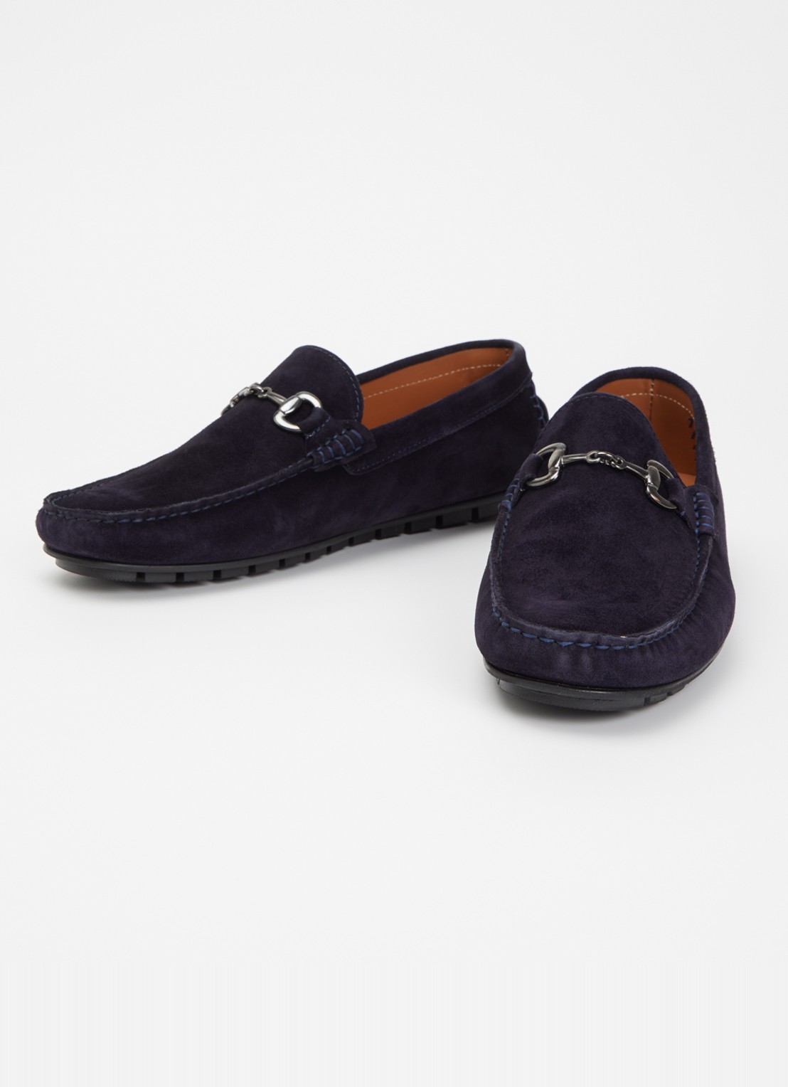 Dune London Brackon mocassin van leer - detail 3 donkerblauw