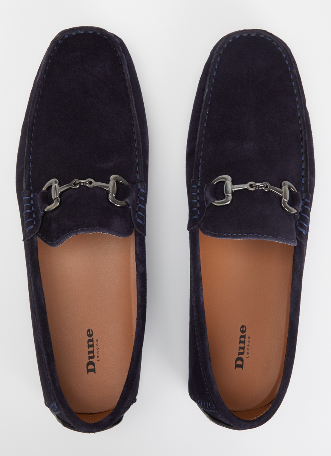 Dune London Brackon mocassin van leer - detail 4 donkerblauw