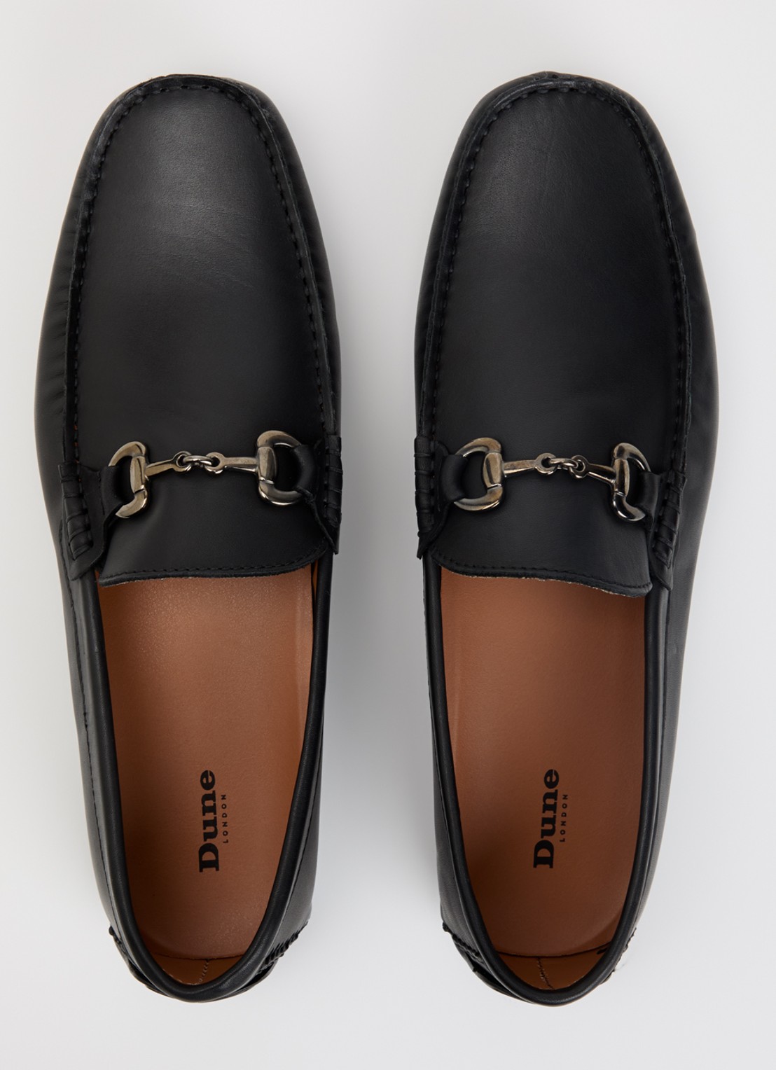 Dune London Brackon mocassin van leer - detail 3 zwart