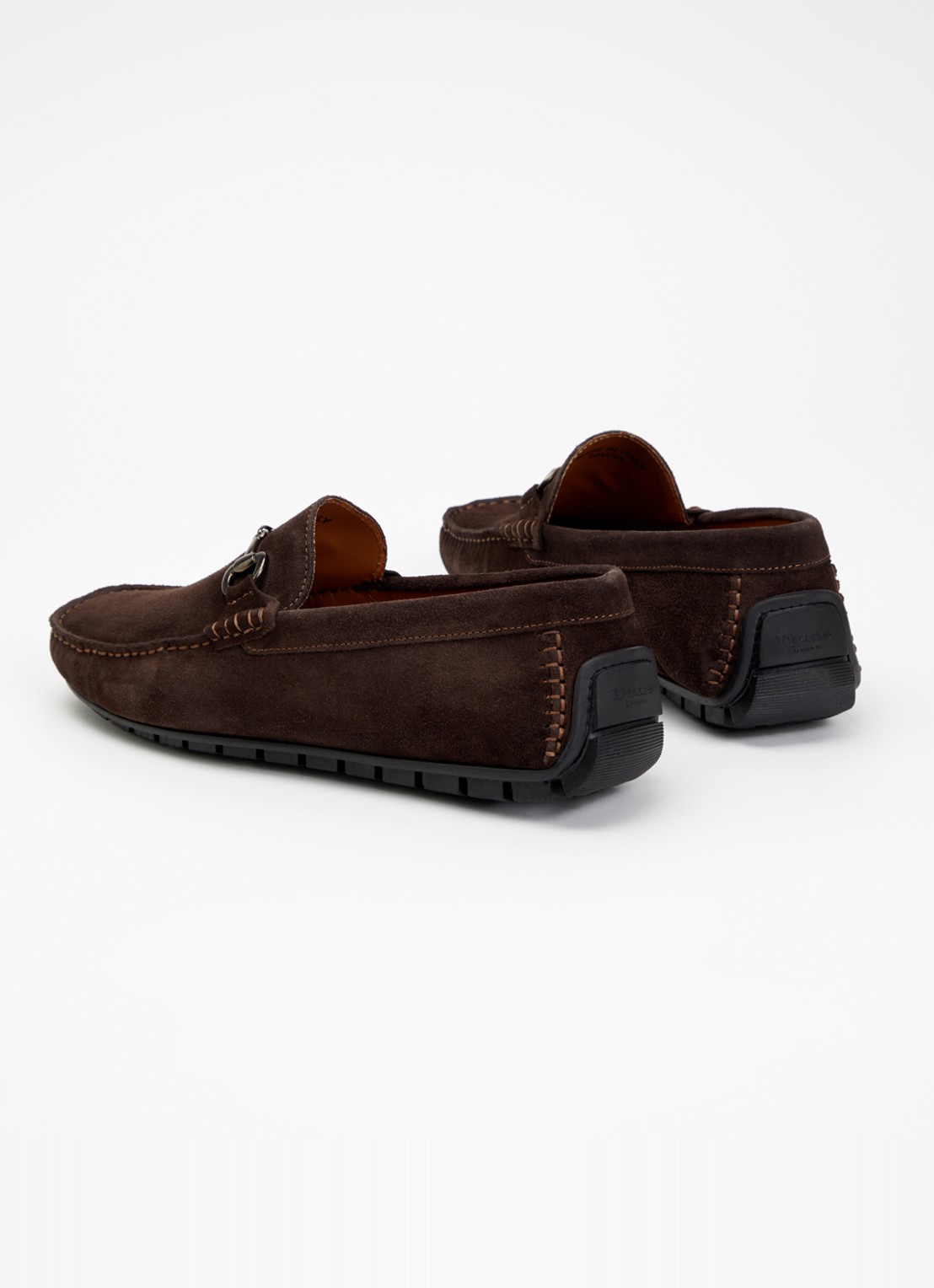Dune London Brackon mocassins van leer - achterkant 2 donkerbruin
