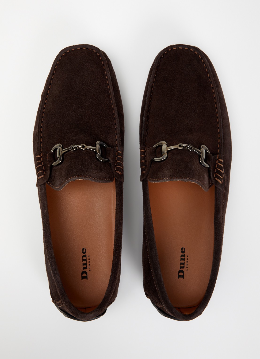 Dune London Brackon mocassins van leer - detail 4 donkerbruin