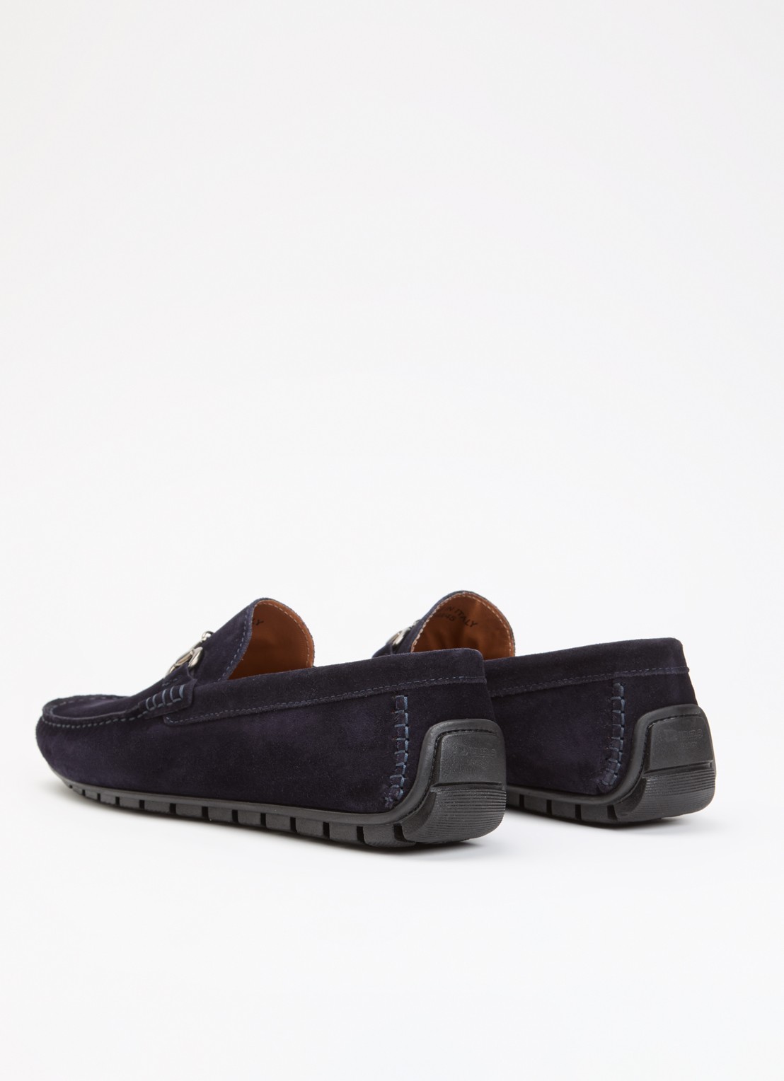 Dune London Brackon mocassins van leer - achterkant 7 donkerblauw