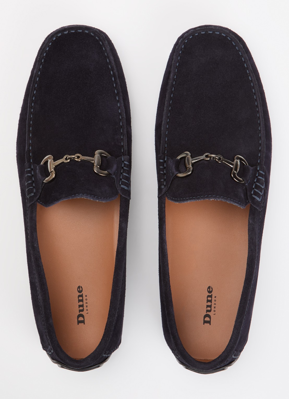 Dune London Brackon mocassins van leer - detail 5 donkerblauw