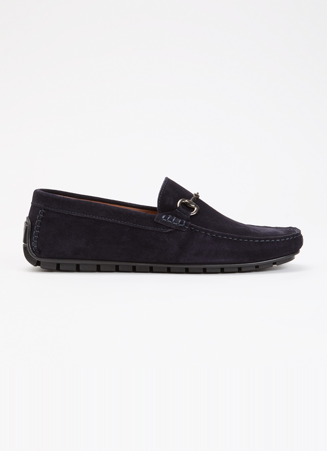 Dune London Brackon mocassins van leer - voorkant 9 donkerblauw