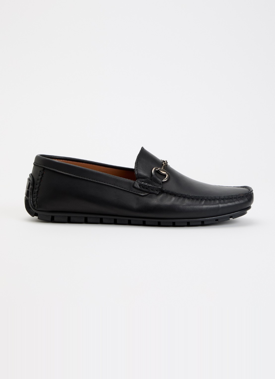 Dune London Brackon mocassins van leer - voorkant 5 zwart