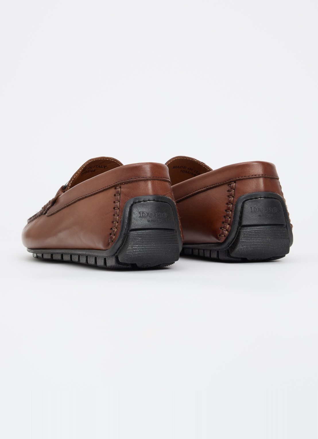 Dune London Brackon mocassins van leer - achterkant cognac