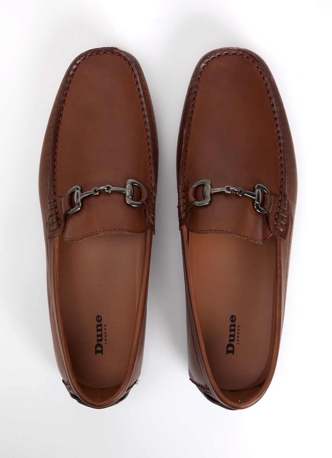Dune London Brackon mocassins van leer - detail 3 cognac