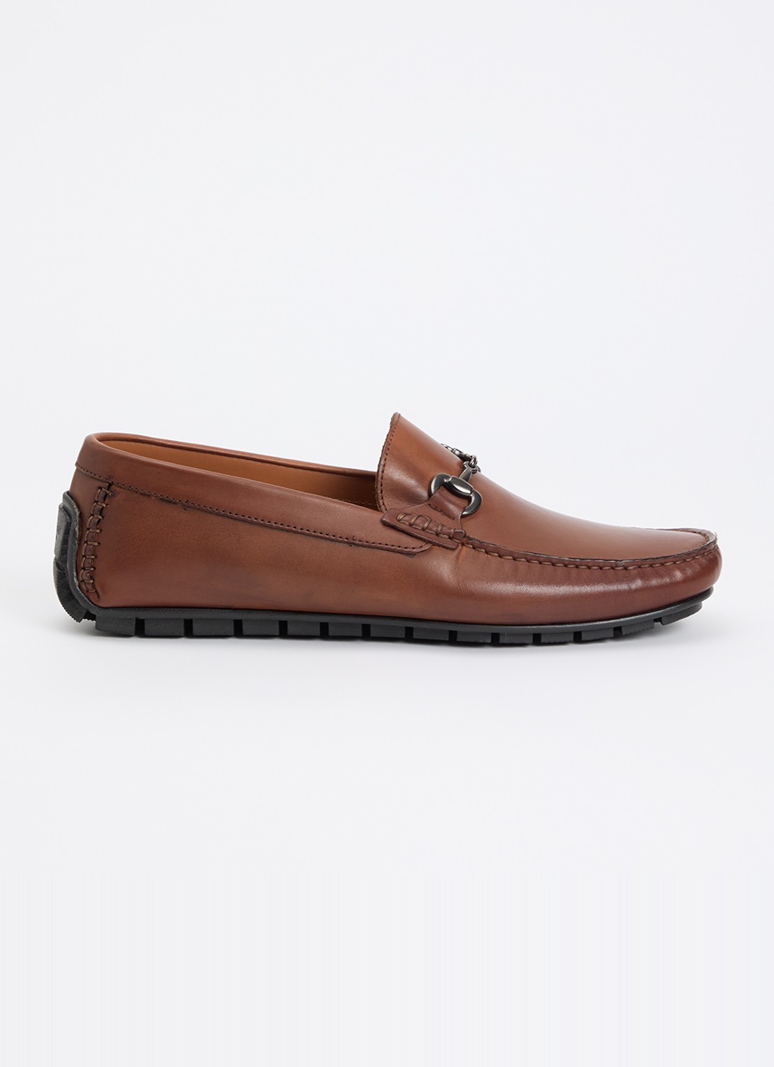 Dune London Brackon mocassins van leer - voorkant 5 cognac