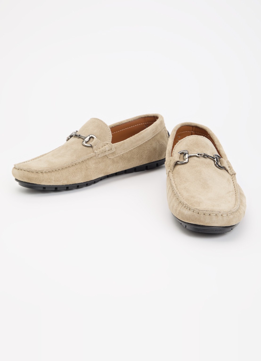 Dune London Brackon mocassins van leer - detail taupe