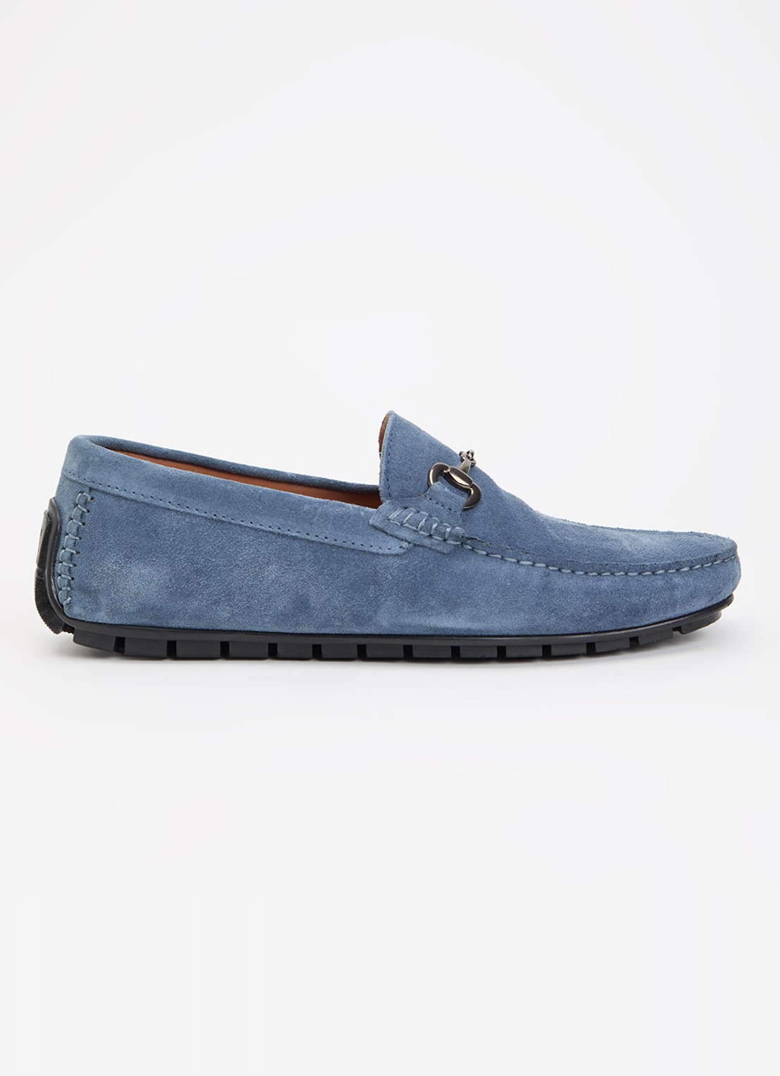 Dune London Brackon mocassins van leer - voorkant 5 blauw