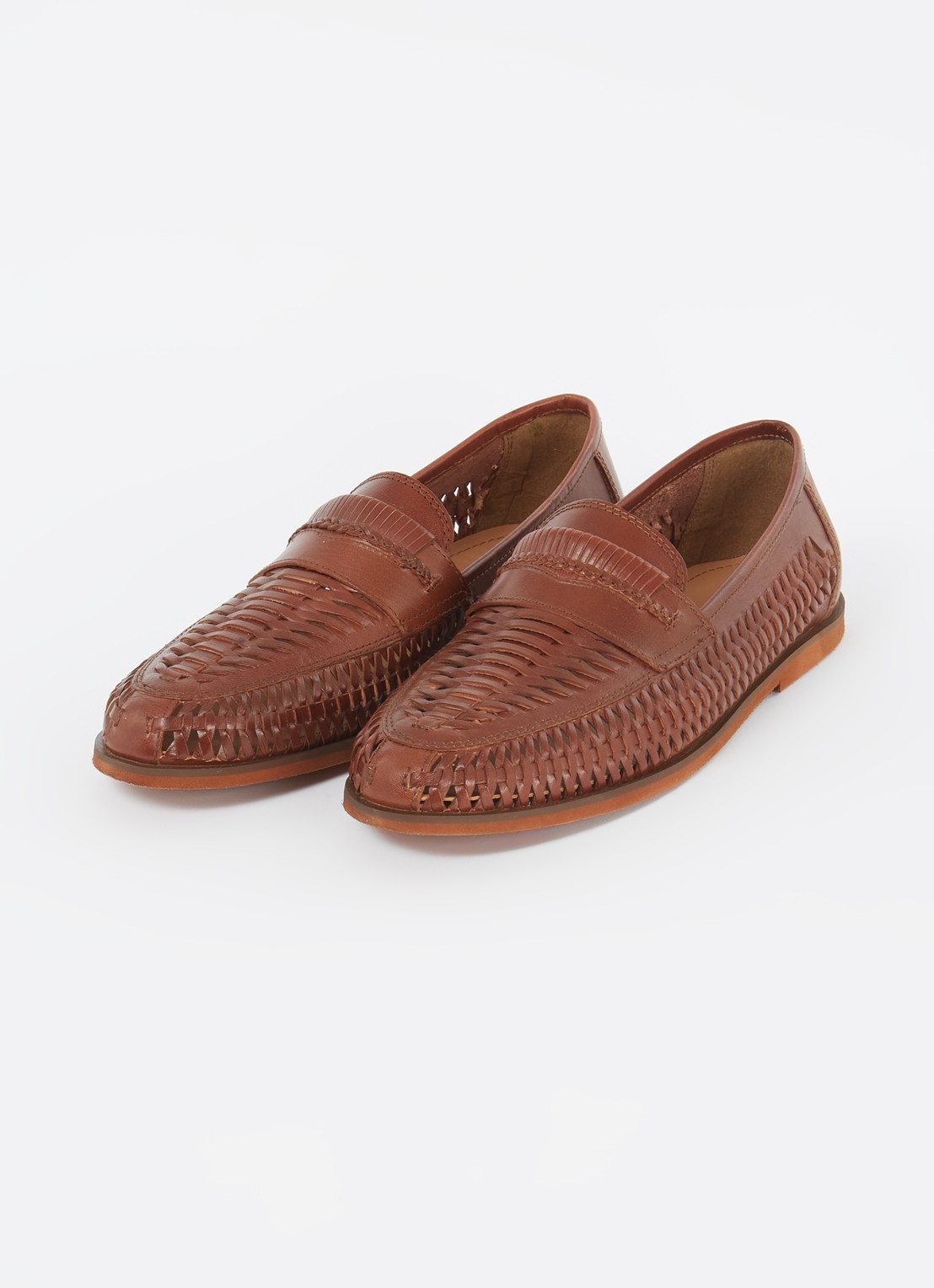 Dune London Brickles loafer van leer - detail bruin