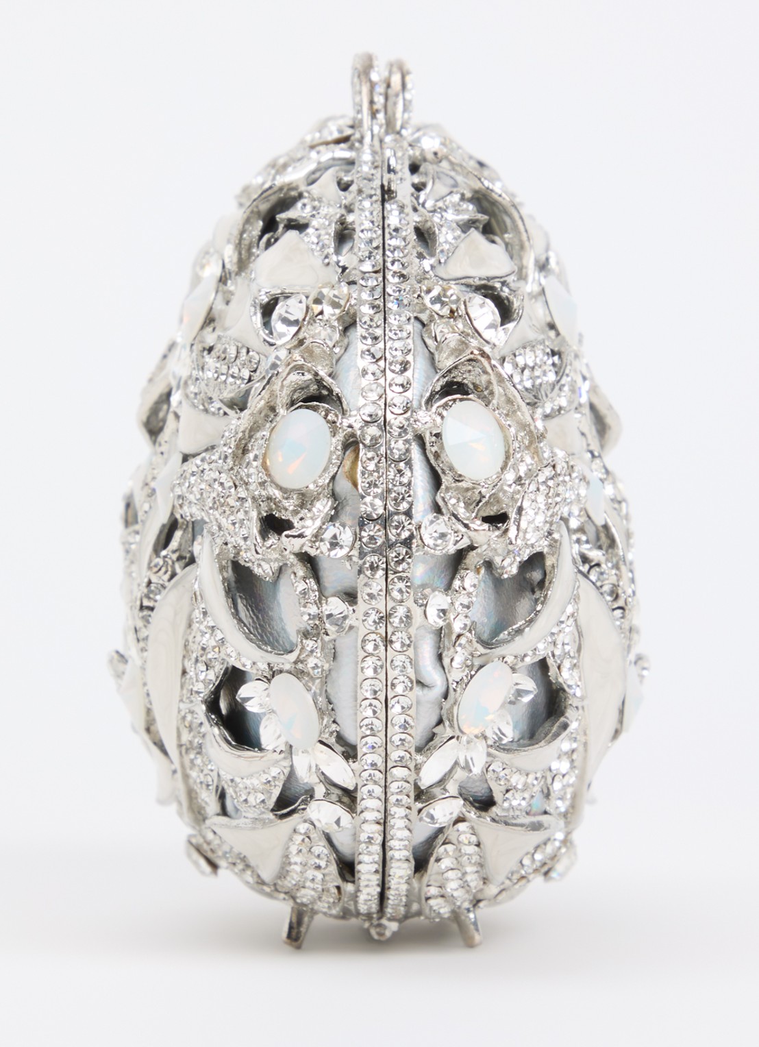 Dune London Brides clutch met strass en afneembare schouderriem - detail 3 zilver