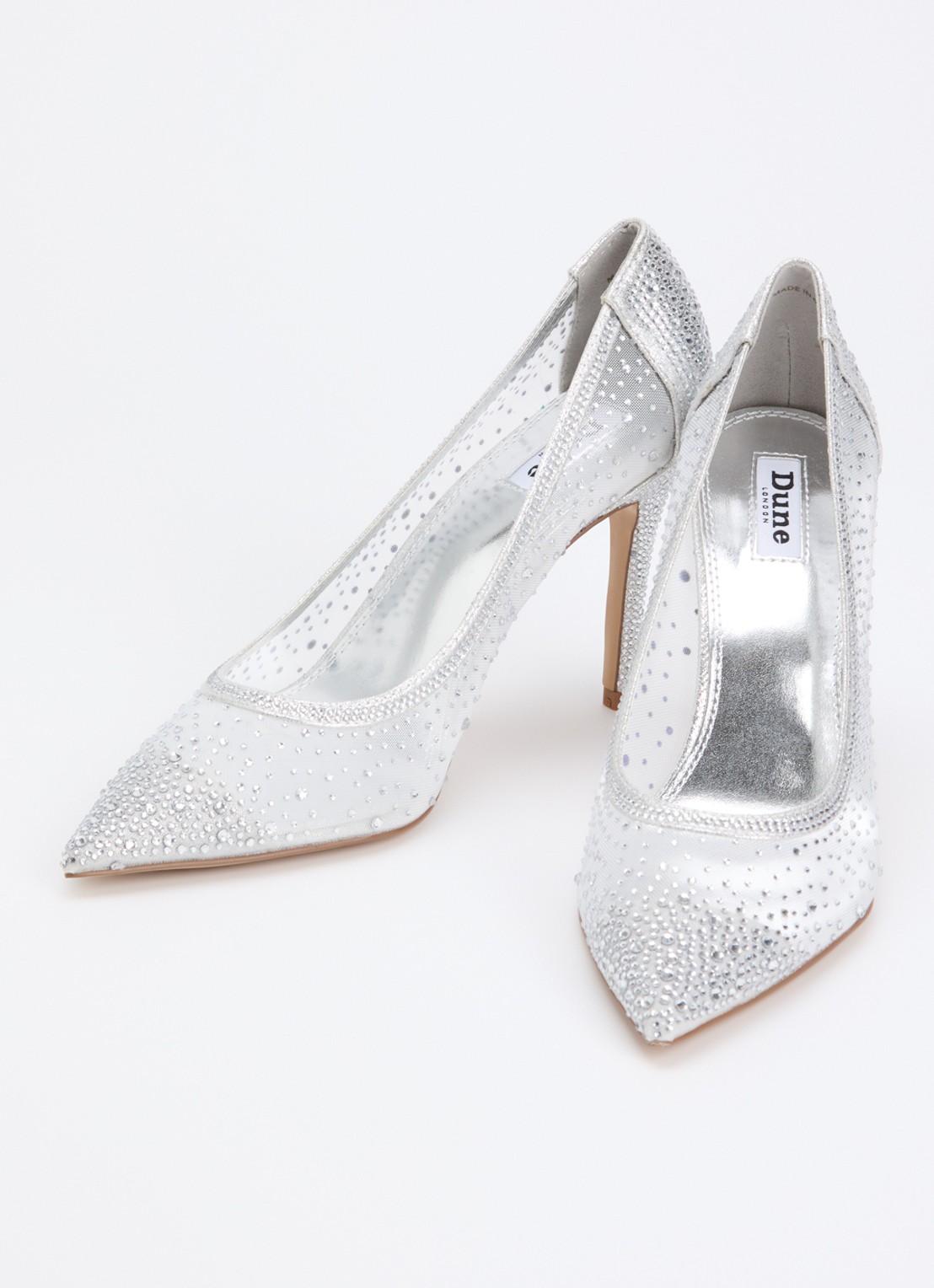 Dune London Brightest pump van mesh met strass - detail 3 zilver