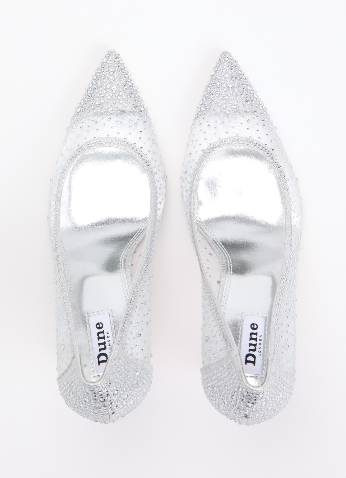 Dune London Brightest pump van mesh met strass - detail 4 zilver