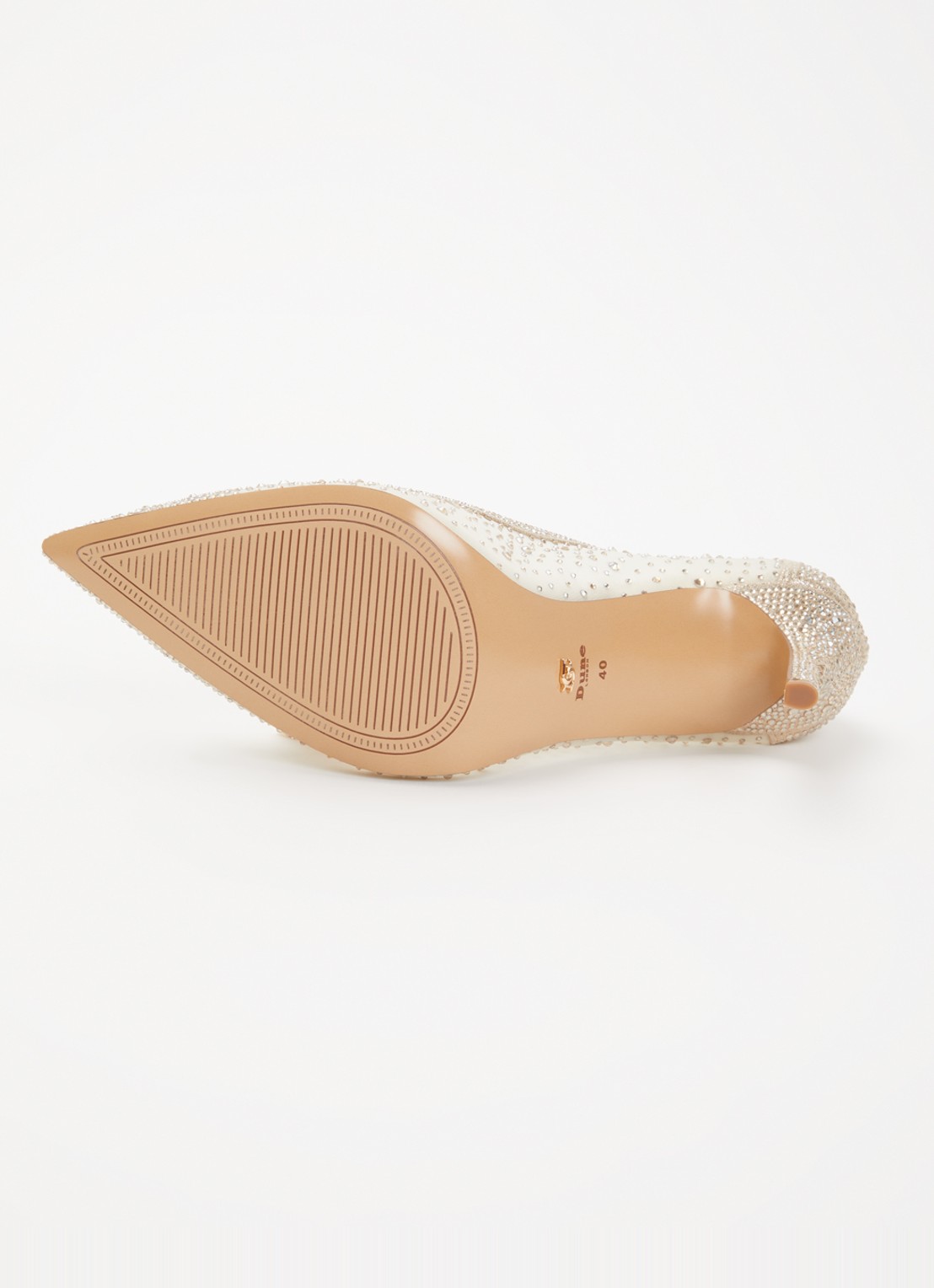 Dune London Brightest pump van mesh met strass - detail 4 goud