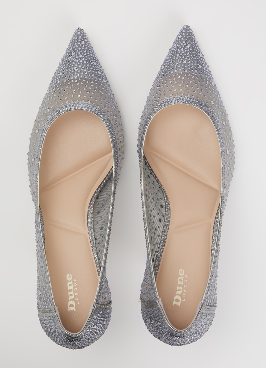 Dune London Brivelle pump van mesh met strass - detail 2 grijs