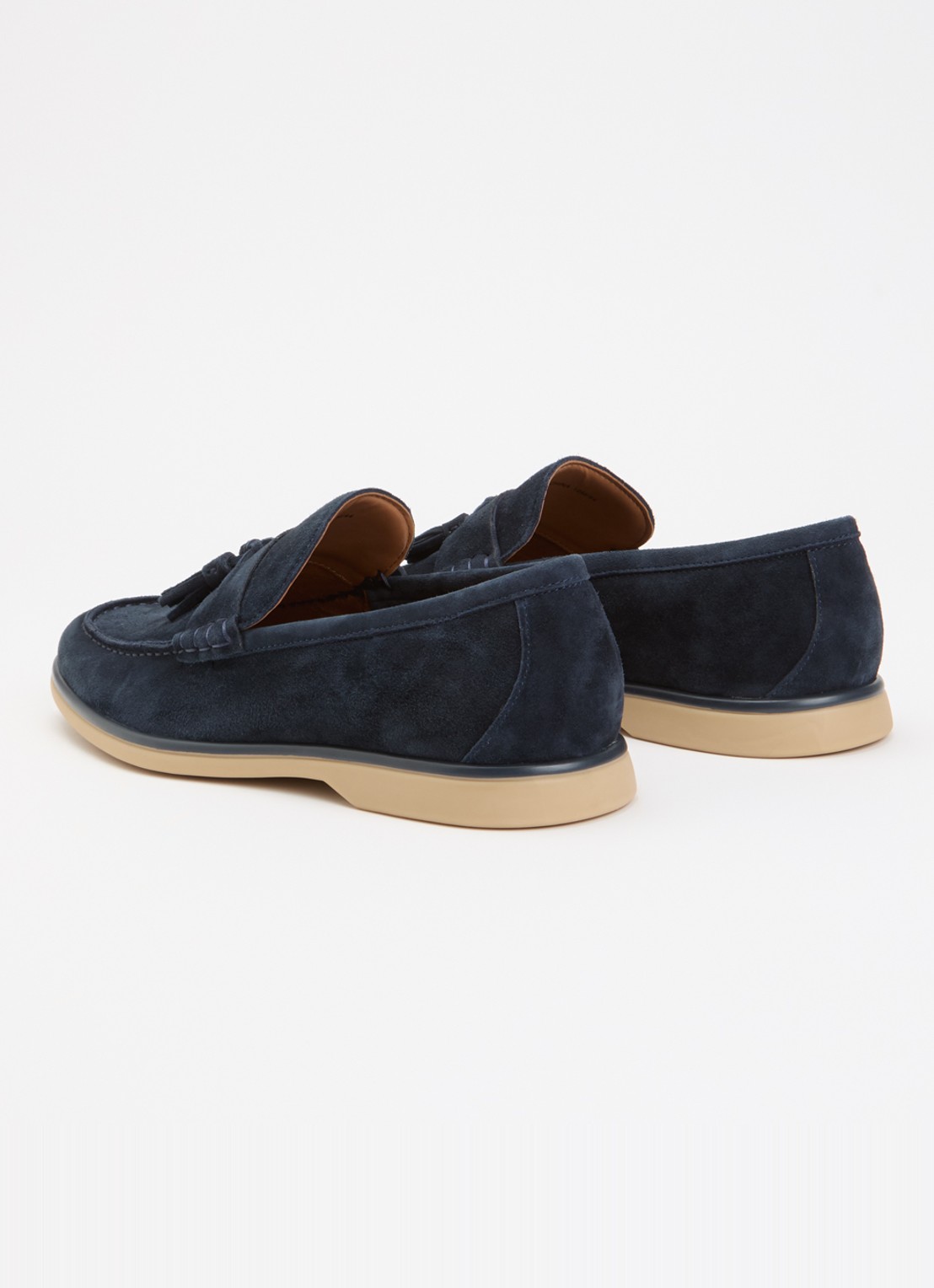 Dune London Broddi loafer van suède - achterkant 2 donkerblauw