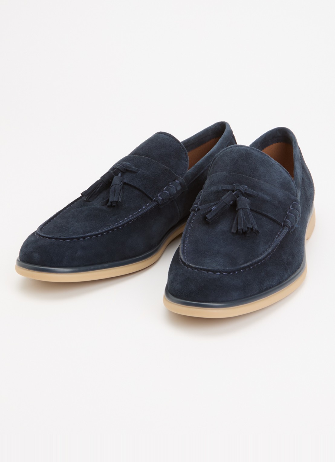 Dune London Broddi loafer van suède - detail 3 donkerblauw