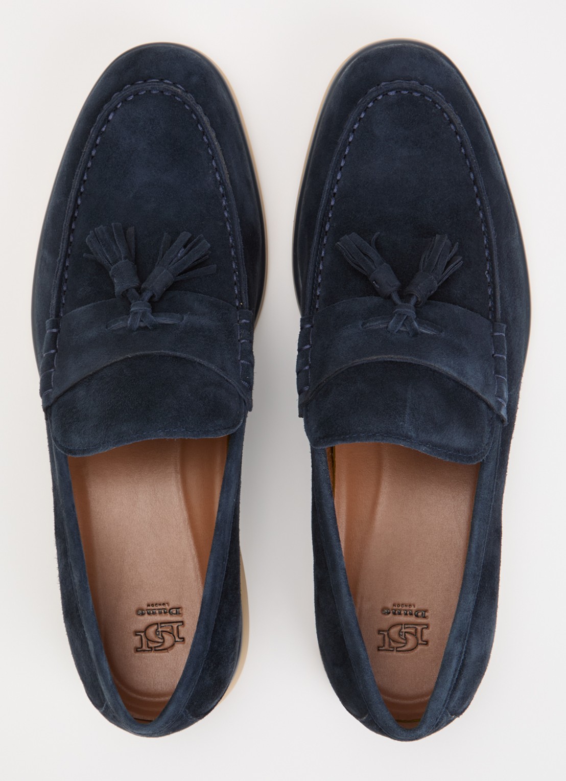 Dune London Broddi loafer van suède - detail 4 donkerblauw