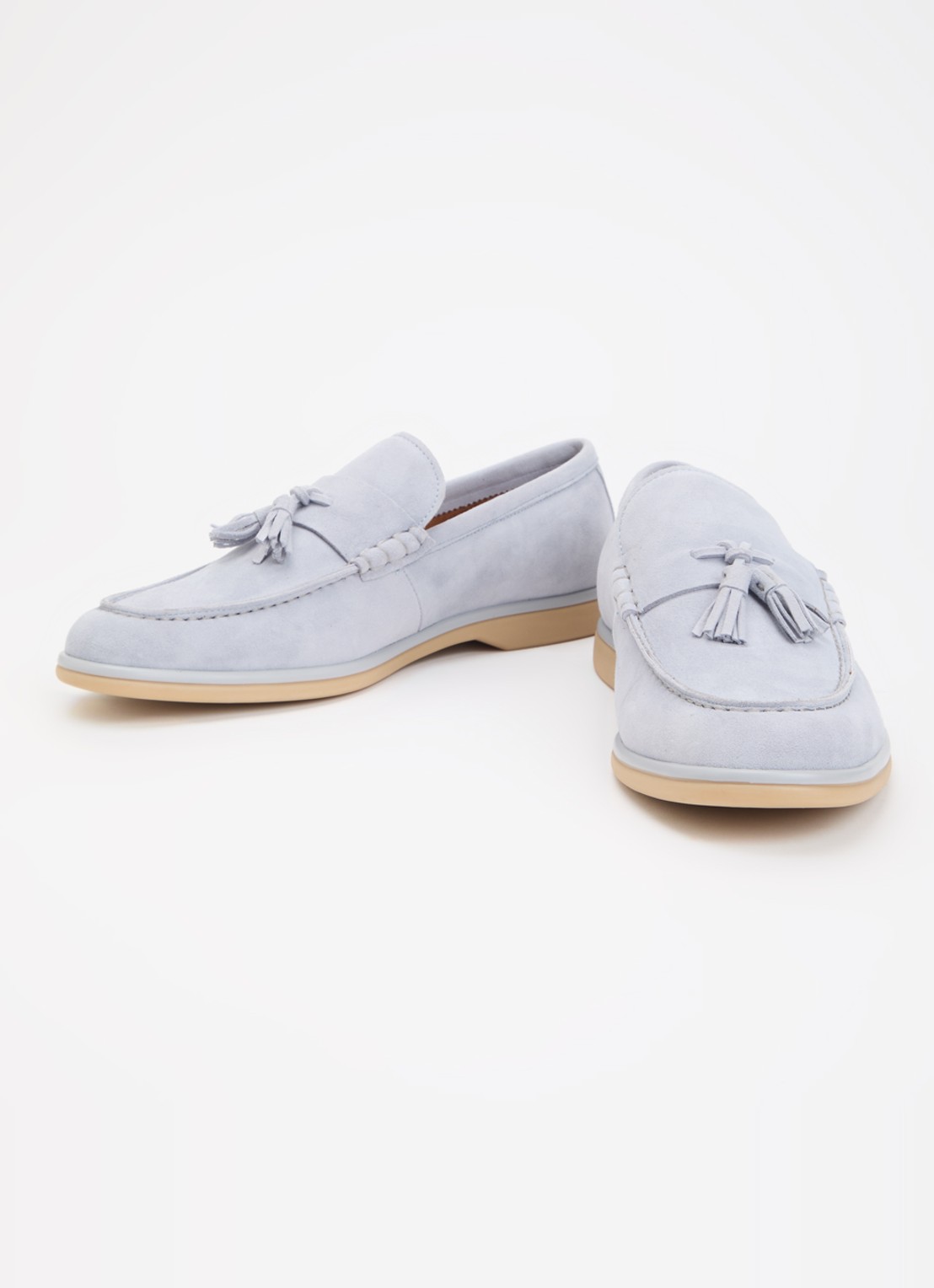 Dune London Broddi loafer van suède - detail 3 lichtblauw