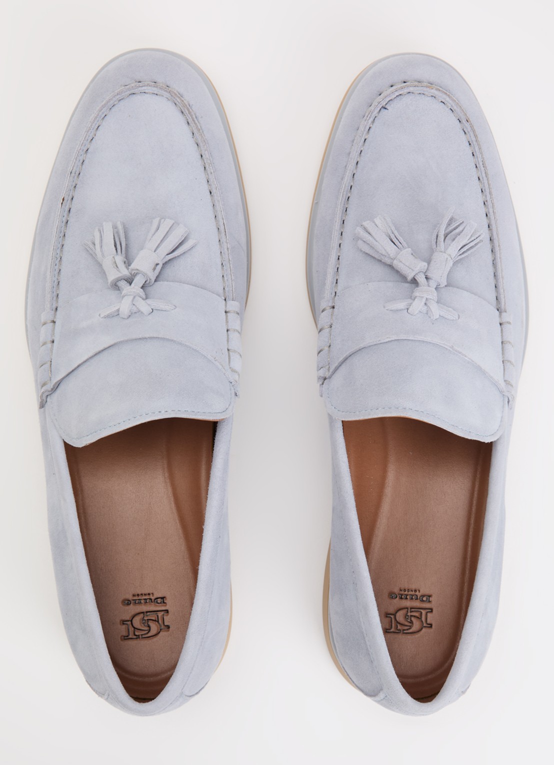 Dune London Broddi loafer van suède - detail 4 lichtblauw