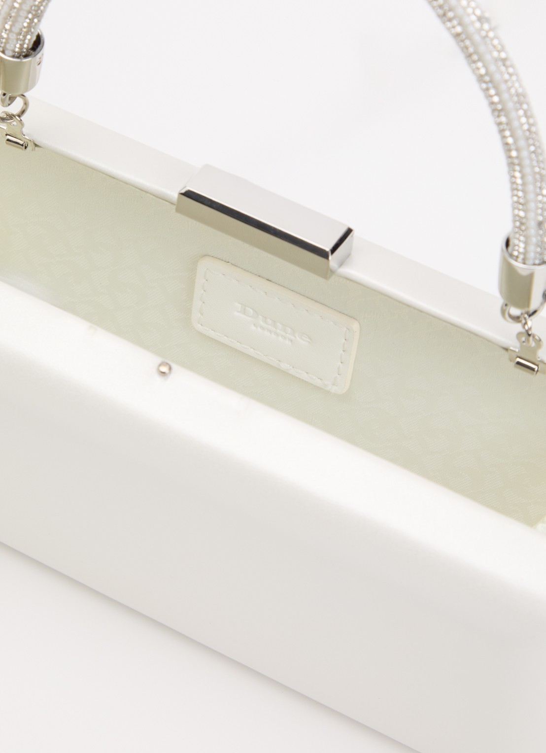 Dune London Brunch clutch met afneembare schouderriem - detail wit