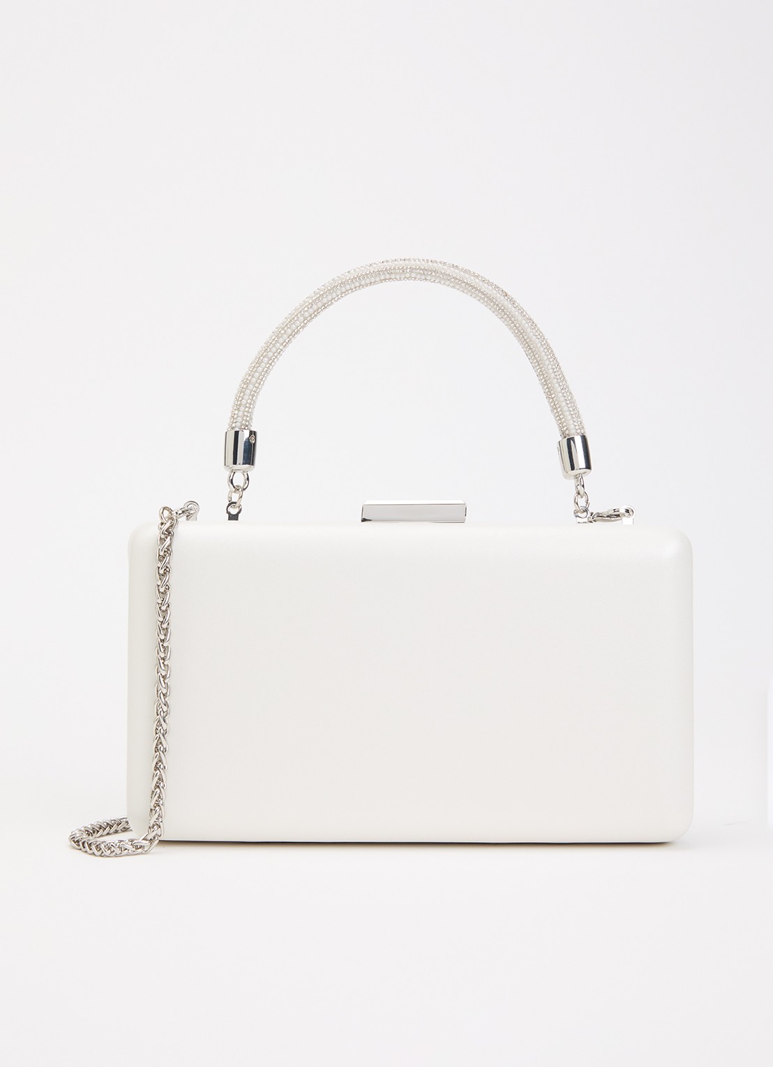Dune London Brunch clutch met afneembare schouderriem - voorkant 4 wit