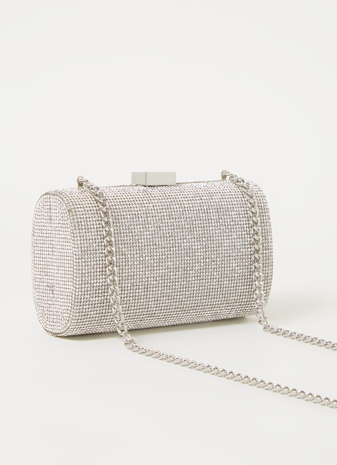 Dune London Bryannies clutch met strass - achterkant 2 zilver