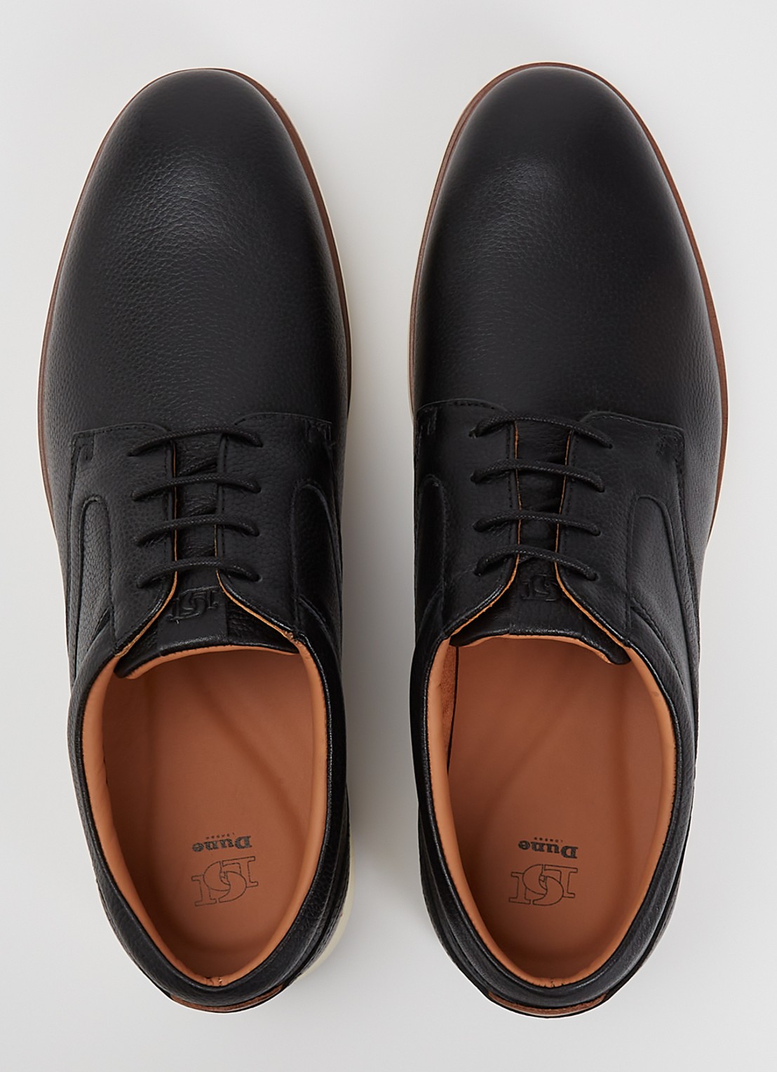 Dune London Brydon veterschoen van leer - detail 4 zwart