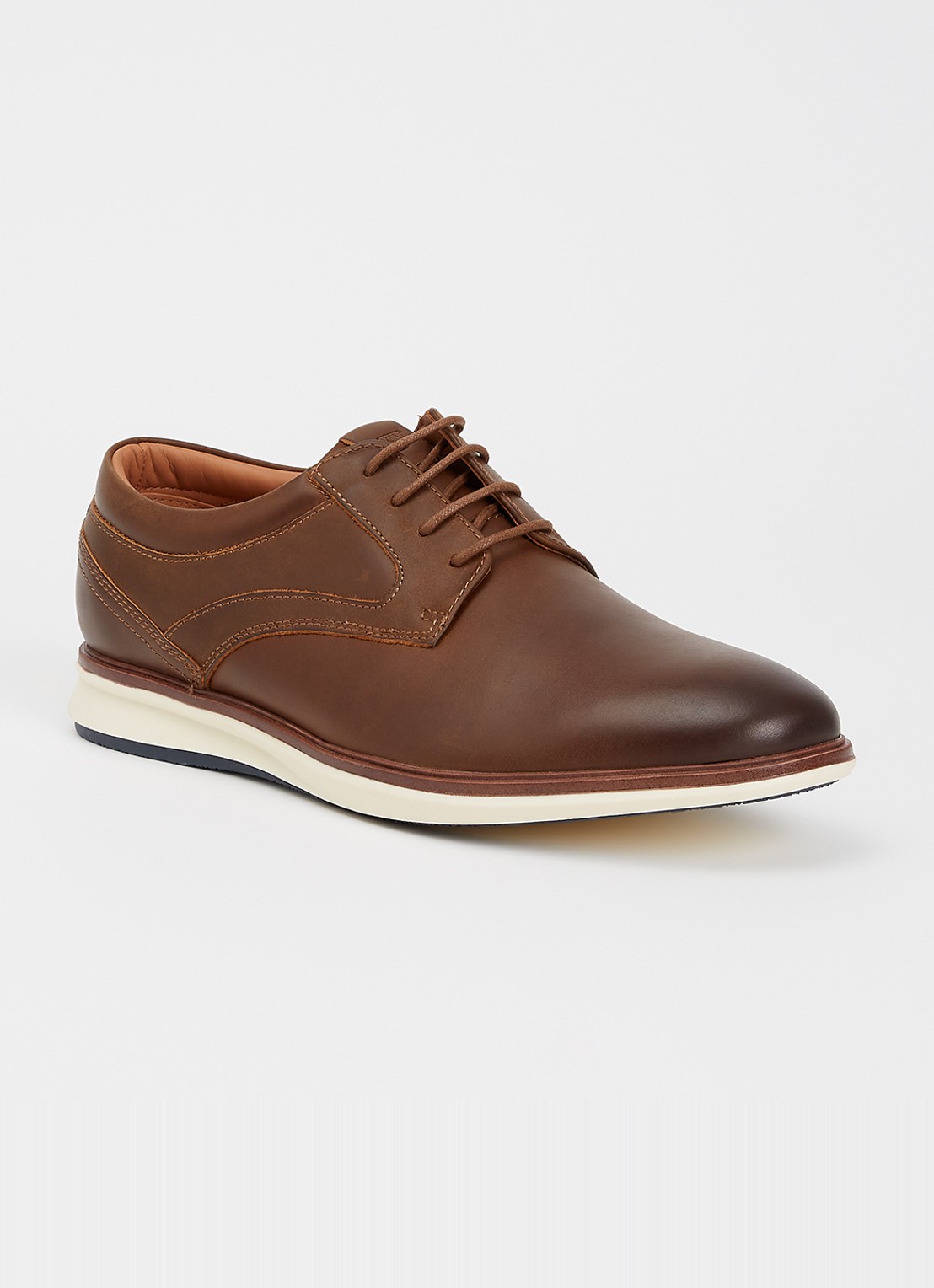 Dune London Brydon veterschoen van leer - voorkant 4 bruin