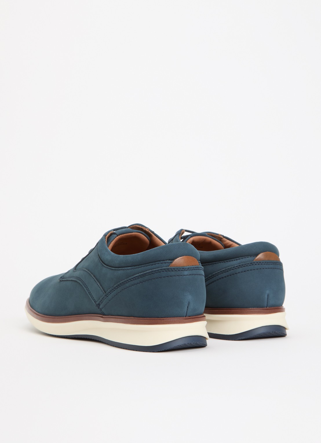 Dune London Brydon veterschoen van leer - achterkant blauw