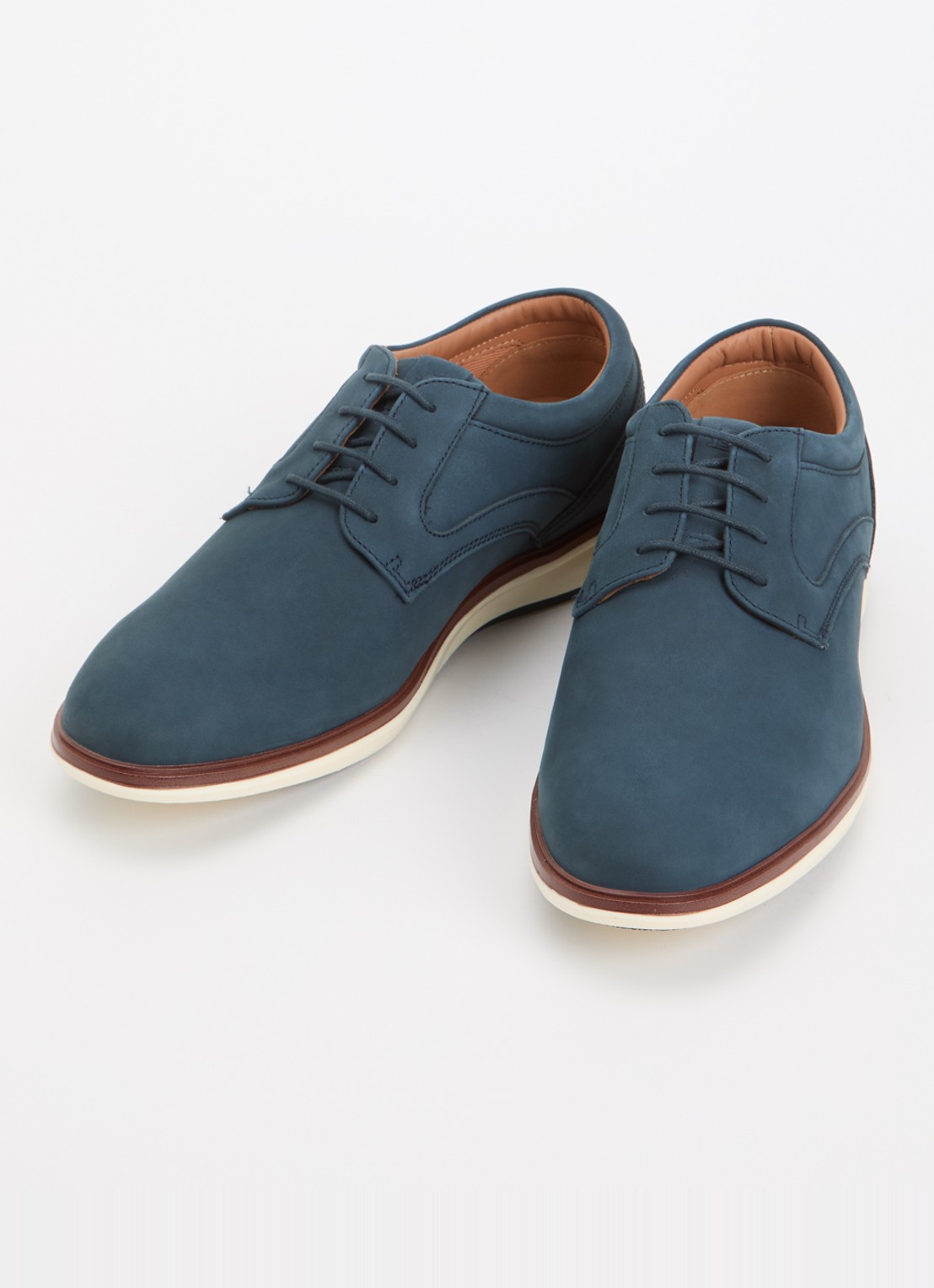 Dune London Brydon veterschoen van leer - detail 3 blauw