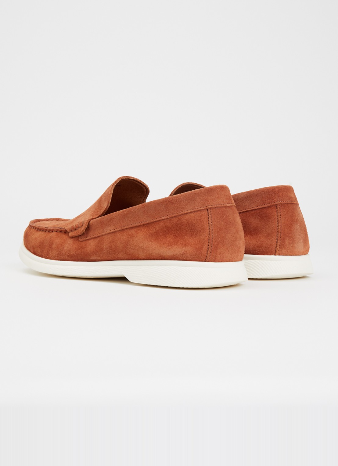 Dune London Buftonn loafer van suède  - achterkant 5 roodbruin