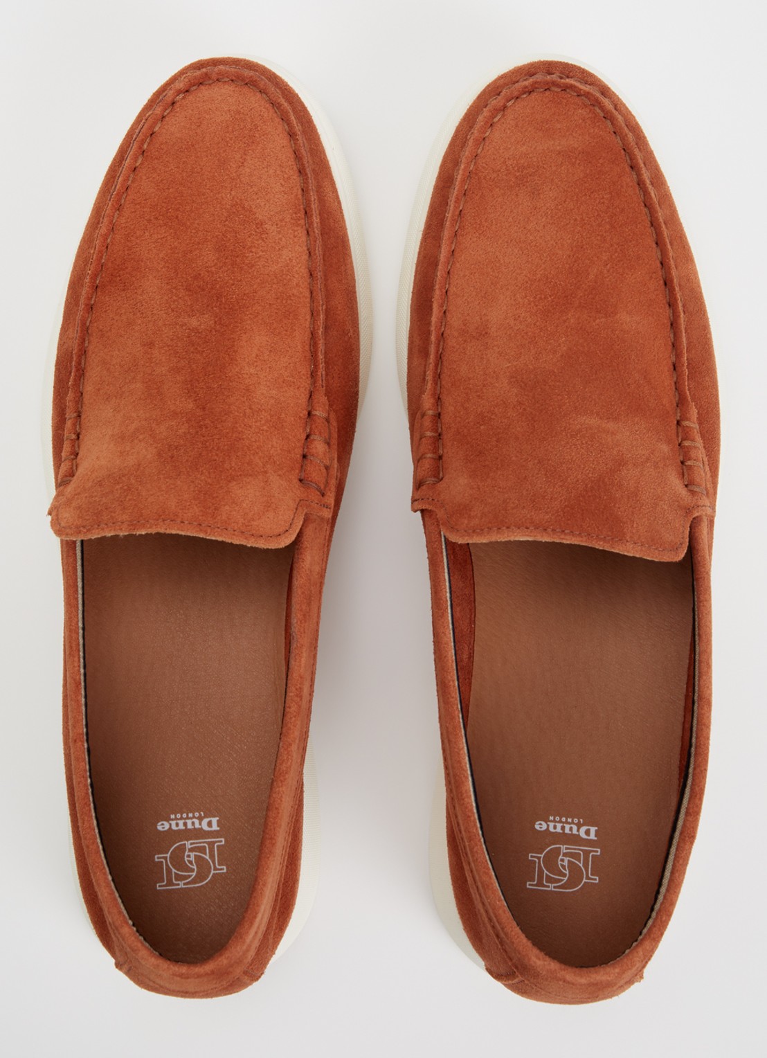 Dune London Buftonn loafer van suède  - detail 3 roodbruin