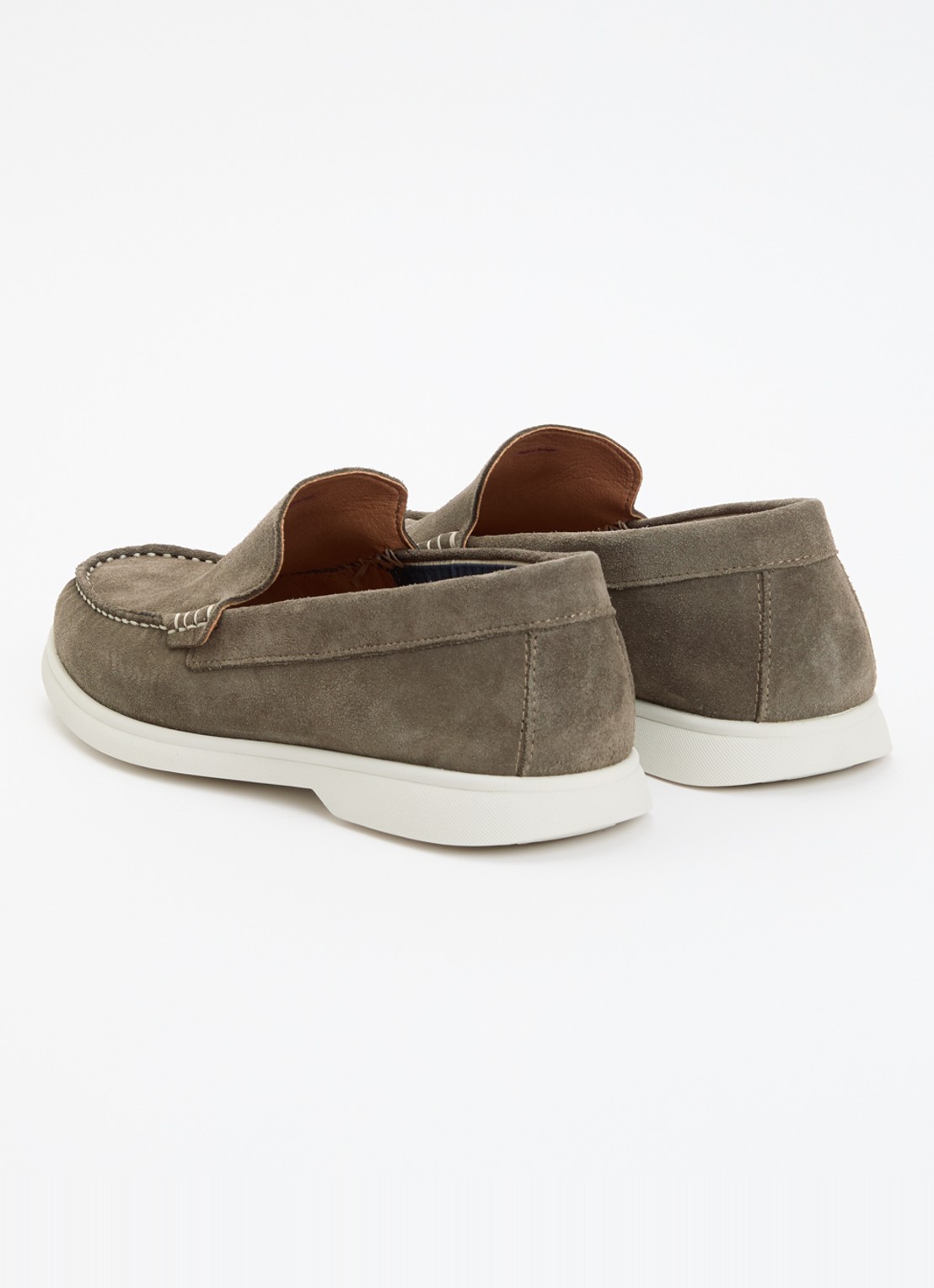 Dune London Buftonn loafer van suède  - achterkant 2 taupe