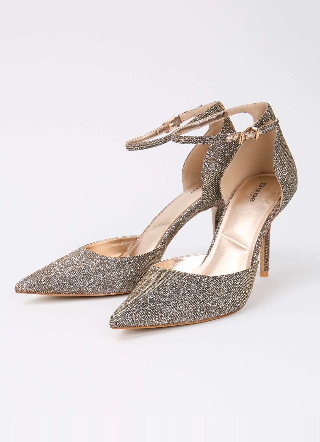 Dune London Calmness sandalette - detail 3 brons - textiel