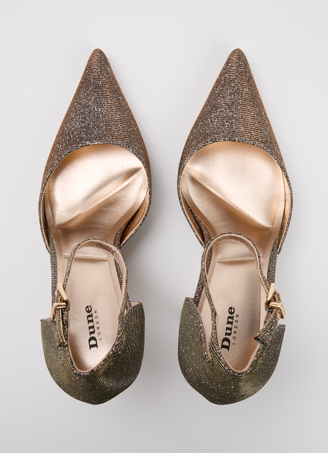 Dune London Calmness sandalette - detail 4 brons - textiel