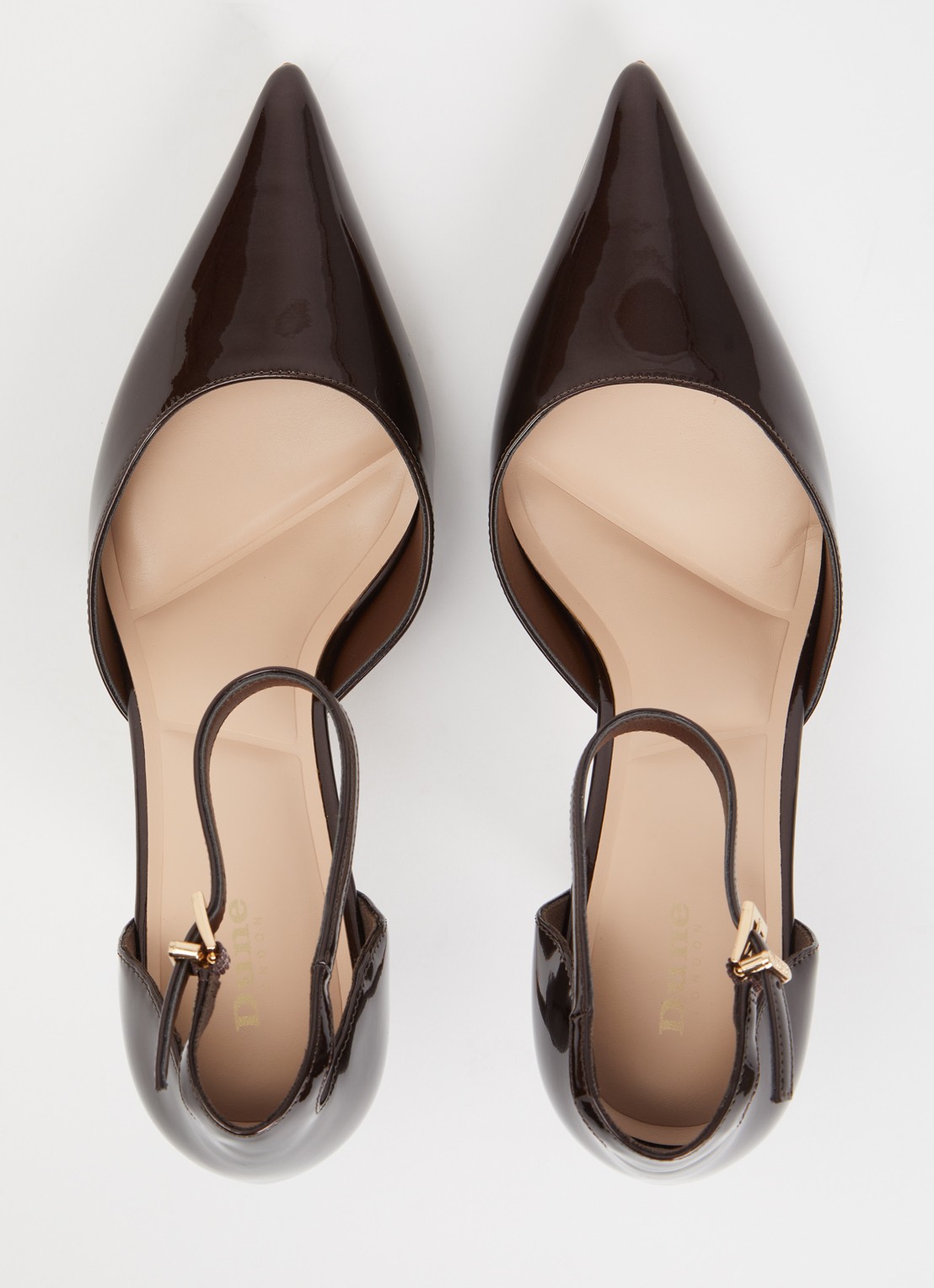 Dune London Calmness sandalette - detail 3 donkerbruin - lak