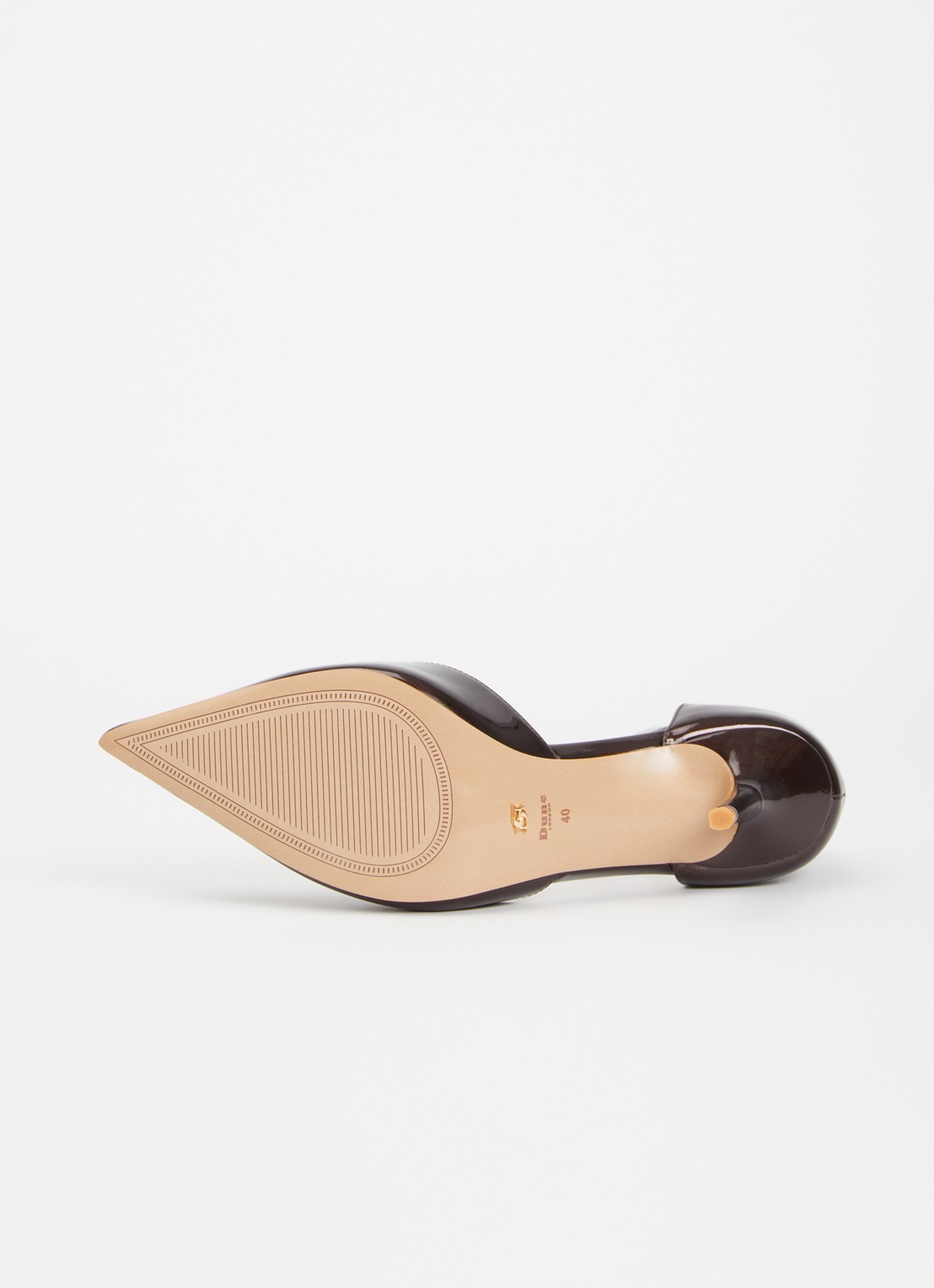 Dune London Calmness sandalette - detail 4 donkerbruin - lak