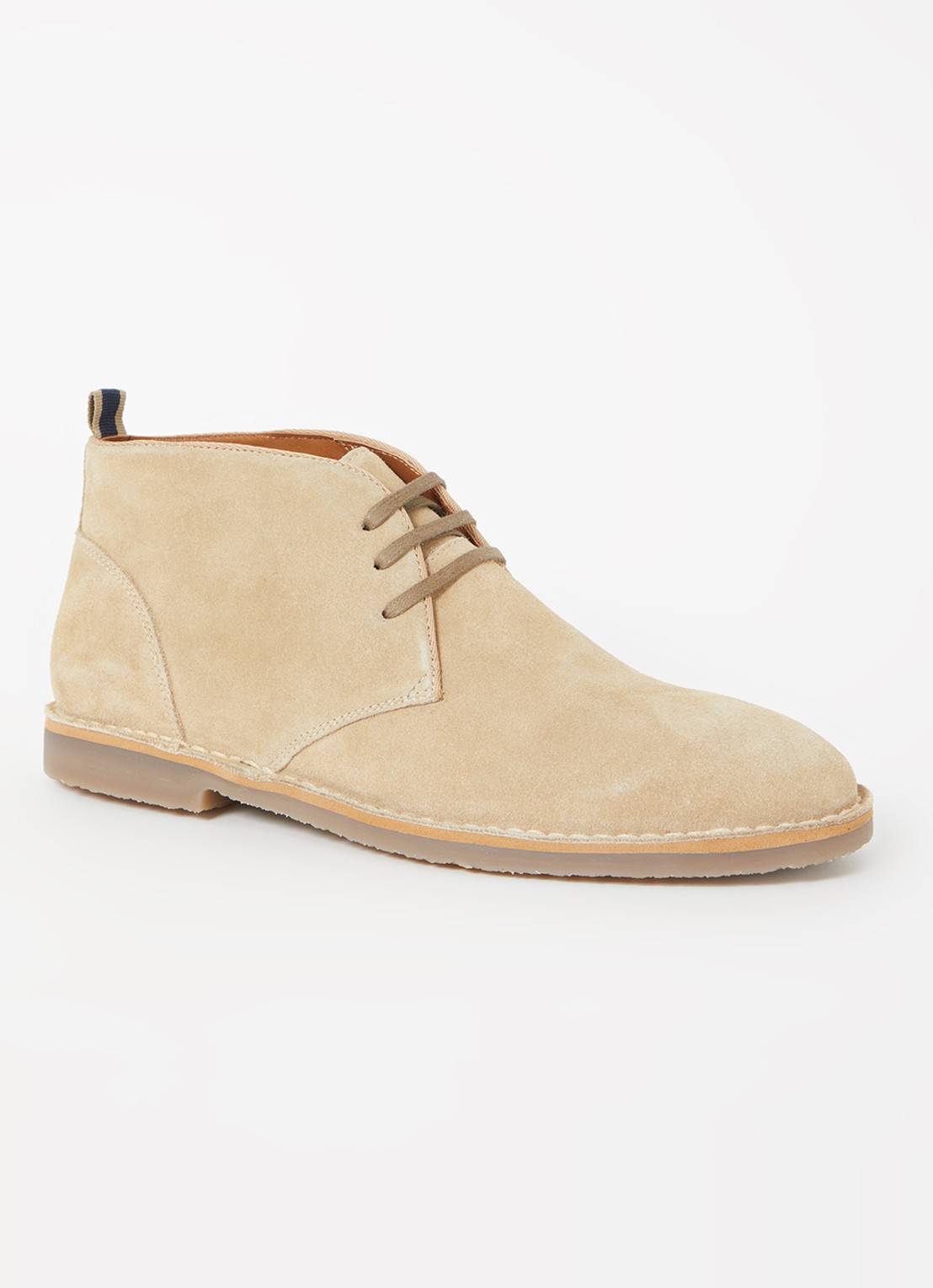 Dune London Cashed veterschoen van leer  - voorkant 4 beige