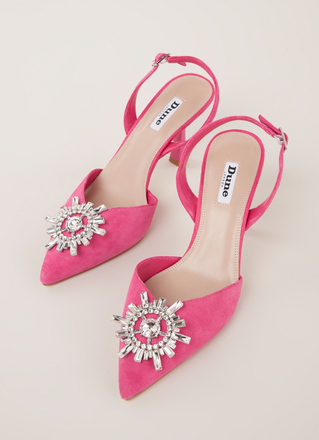 Dune London Casis slingback van suède - detail 4 roze