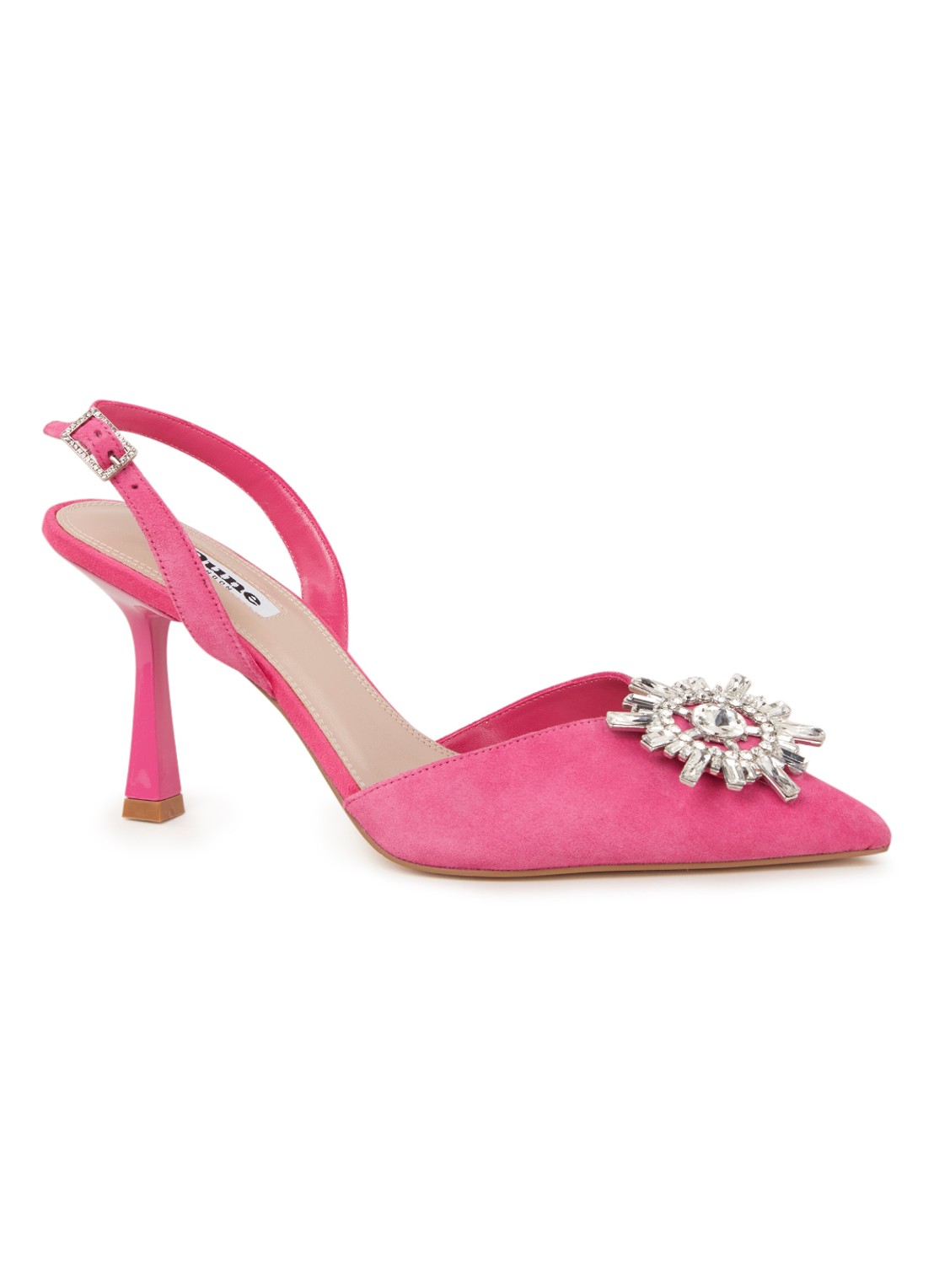 Dune London Casis slingback van suède - voorkant roze