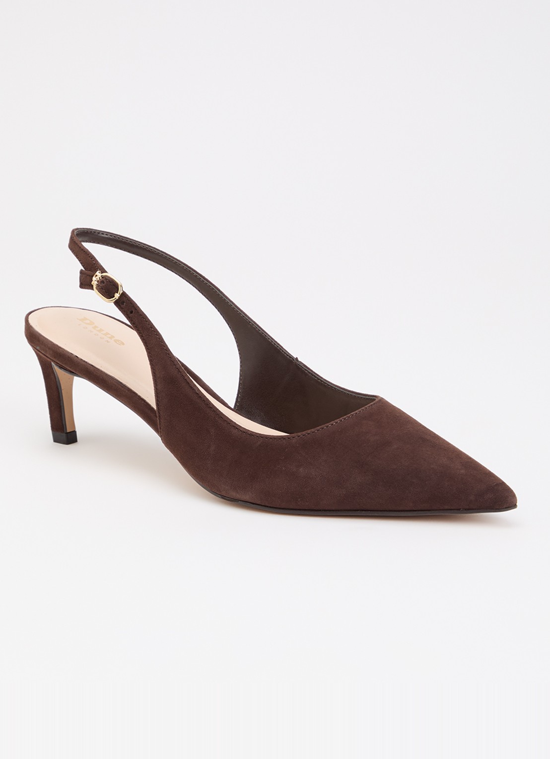 Dune London Celinna slingback van lakleer - voorkant bruin